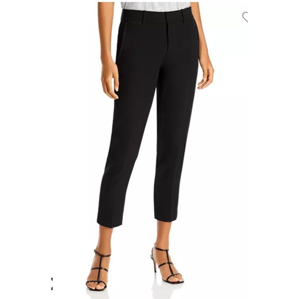 NWT VINCE Soft Tailored black Trouser ankle length pant style VR68621640 Size0